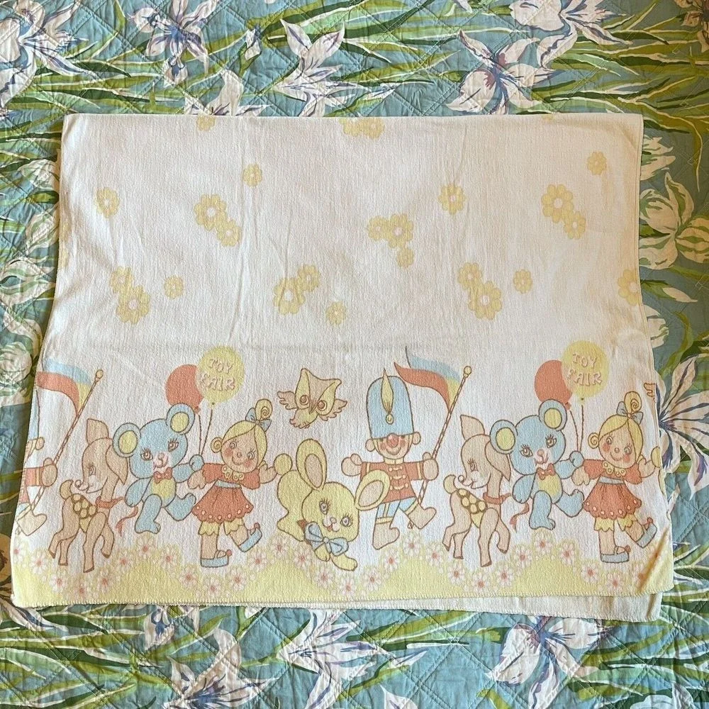 Vintage Riegel Baby Morgan Blanket Toy Fair Bunny‎ Owl Bear Soldier Deer Daisy